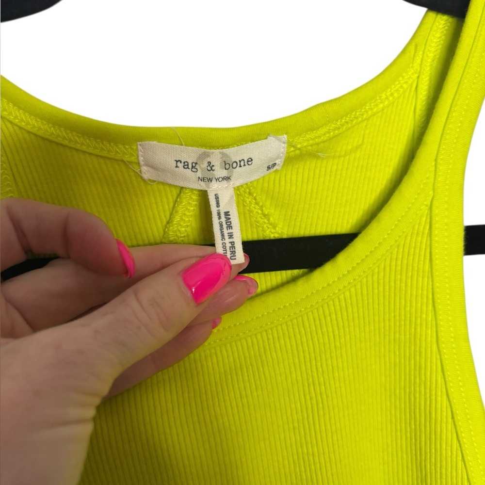 Rag & Bone Neon Green Essential String Stretch Ta… - image 4